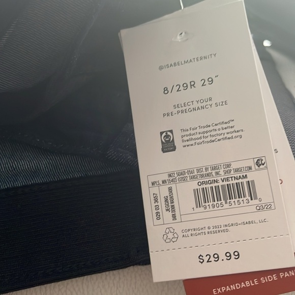 Maternity Side Panel Jeggings Isabel Maternity Ingrid & Isabel Dark Wash - Picture 5 of 6